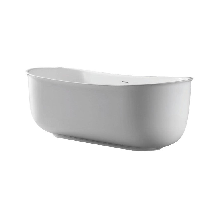 Chevington 67" x 32" Freestanding Soaking Acrylic Bathtub Wayfair